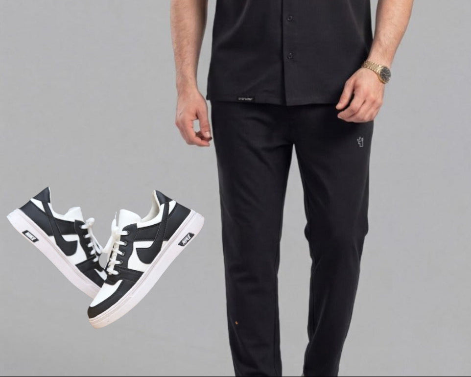 Black Safari Pockets Track Suit For Men
