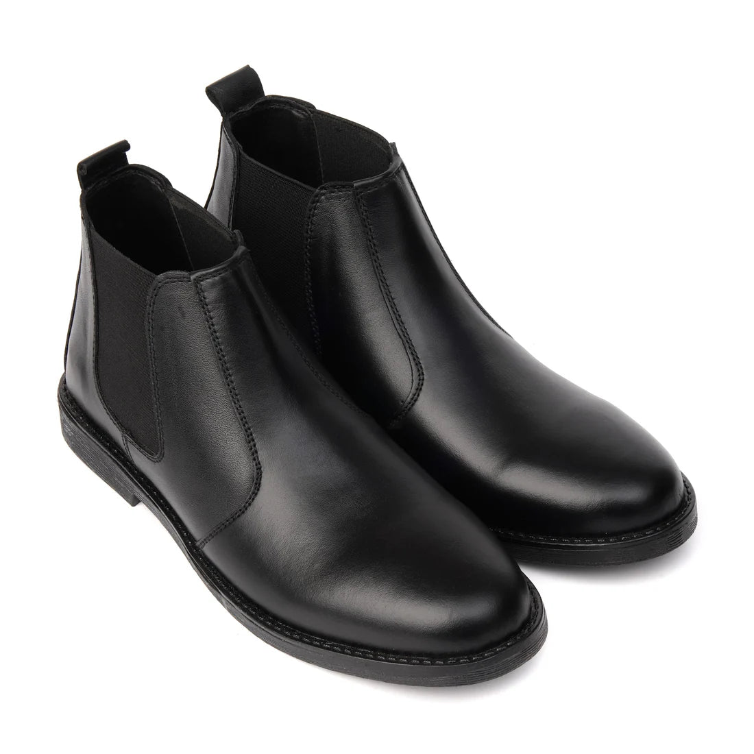 CS-10 Black Cow Leather Chelsea Boots