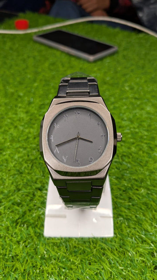 Black Arabic Aura Watch Stainless Steel
