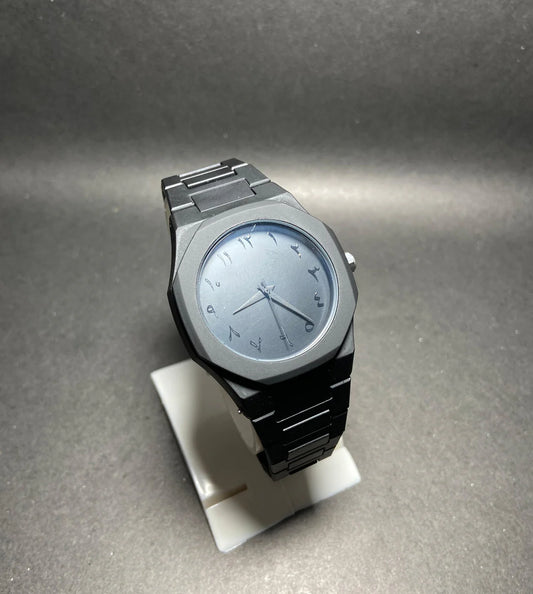 Black Arabic Aura Watch Stainless Steel