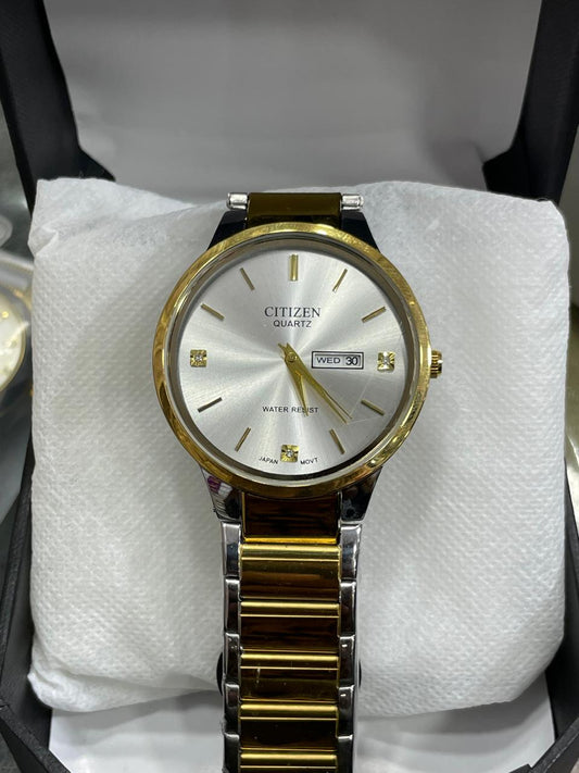 Citizen White Dialer golden Watch